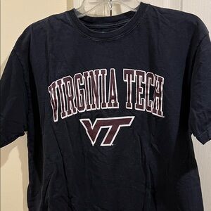 Champion Black Cotton T-Shirt. Virginia Tech logo